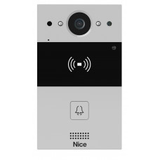 Nice panel rozmówny IP jednorodzinny z dwuzakresowym czytnikiem kart RFID w aluminiowej obudowie w kolorze srebrnym BLUE KEY PLUS